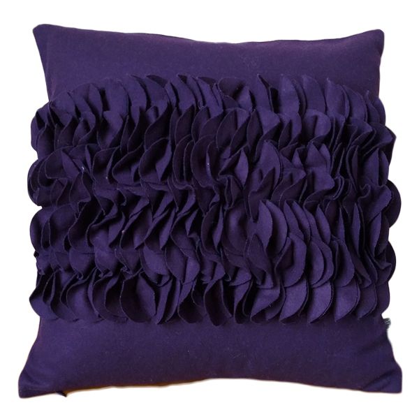 3D Petal Decorative Cushion - Purple