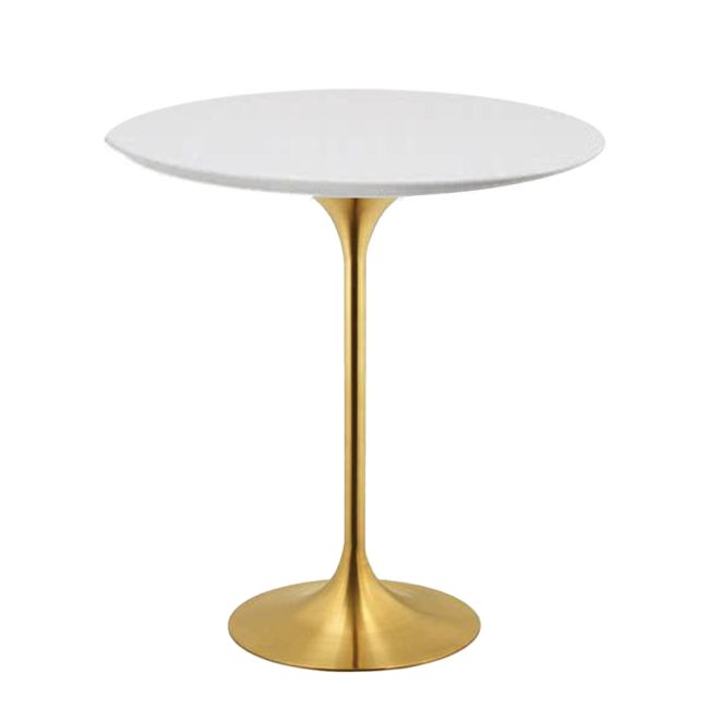 Eero Saarinen Tulip Style Side Table With Brass Base