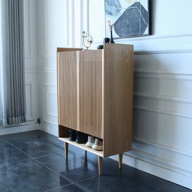 Amelia Solid Oak Wood Shoes Cabinet