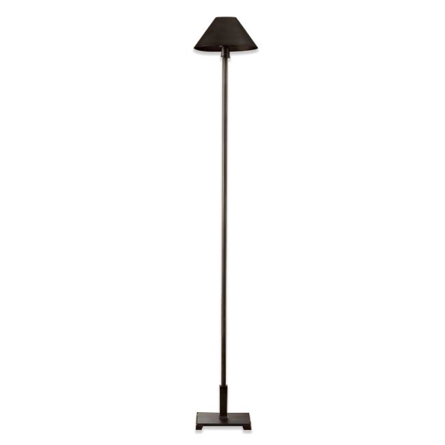 Aria Candlestick Black Floor Lamp With Metal Shade