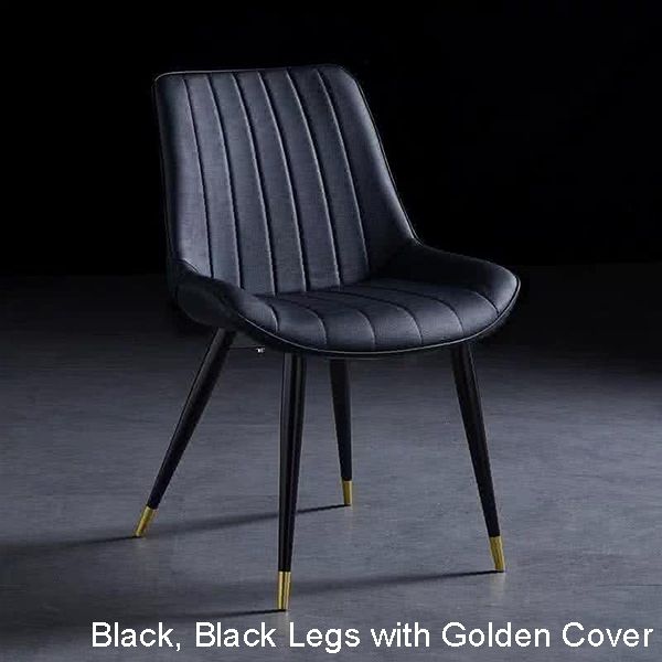 Hille PU Leather Upholstered Dining Chair With Metal Legs