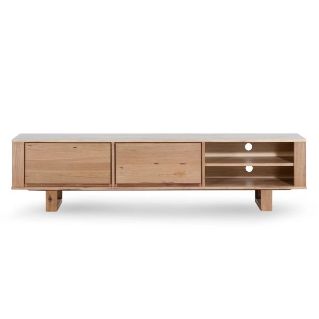 Carmela Solid Oak Wood TV Cabinet With 2 Drawers