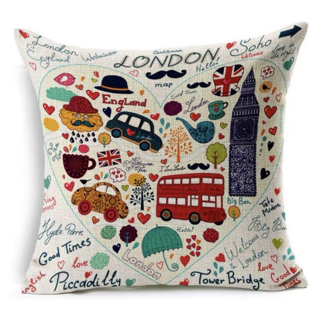 Colorful London Decorative Cushion