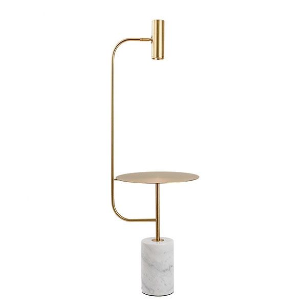 Corinne Marble Floor Lamp With Table