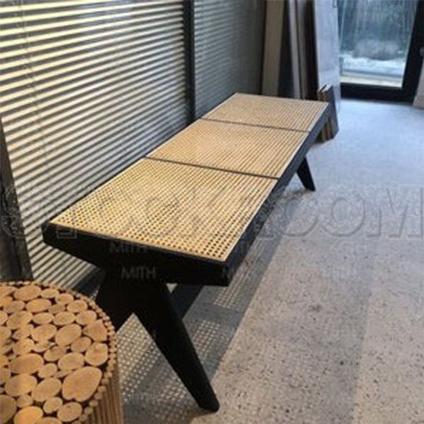 Damyanti Indian Style Rattan Woven Bench