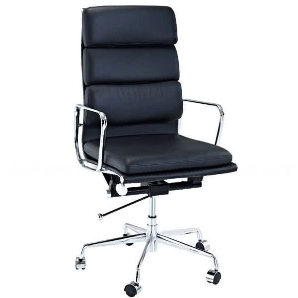 Carter Executive Padded Leather Office Chair - High-back - With Wheels and Adjustable