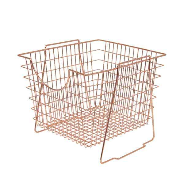 Linea Copper Plated Stackable Metal Basket