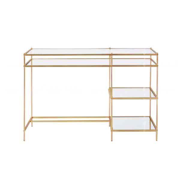 Bartlett Brass Detailed Glass Desk