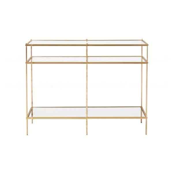Bartlett Brass Detailed Glass Console