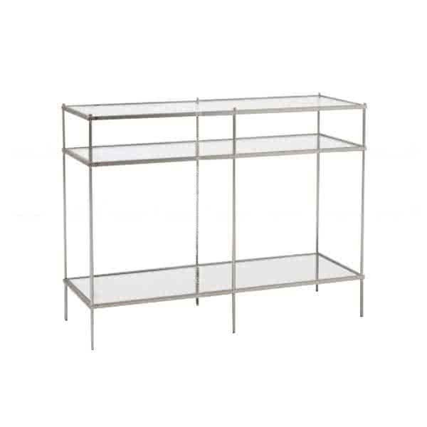 Bartlett Silver Detailed Glass Console