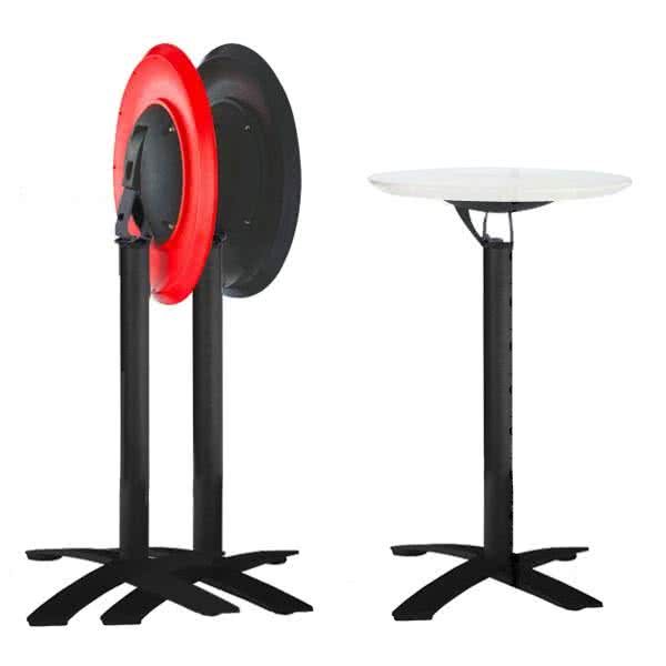 Glover Round Folding High Table - Black Legs - More Colors & Sizes