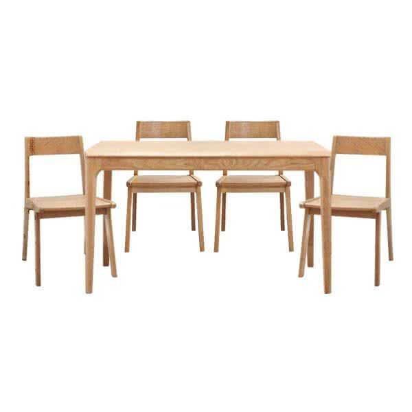 Martin Solid Wood Dining Table and Dining Chair Combo Set - Oak - More Sizes