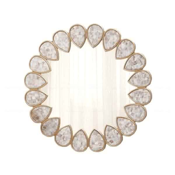Maya Mother of Pearl Mosaic Tear Drop Frame Accent Mirror