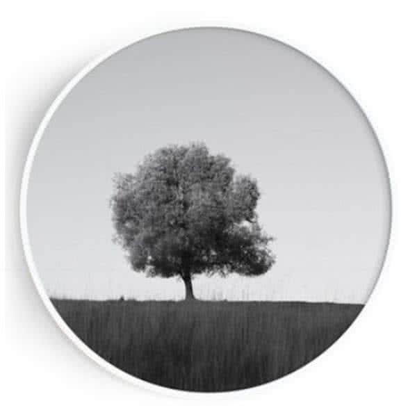 Stockroom Artworks - Circle Canvas Wall Art - Monochrome Single Tree - More Sizes