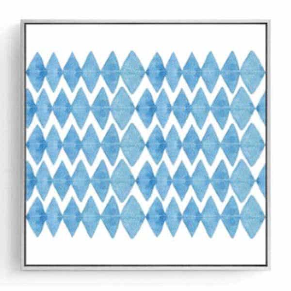 Stockroom Artworks - Square Canvas Wall Art - Blue Diamonds - More Sizes