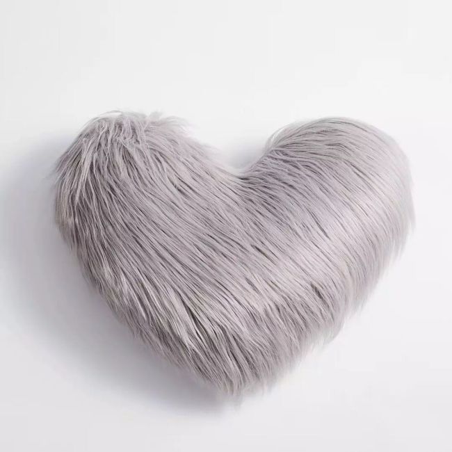 Furry Heart Decorative Cushion