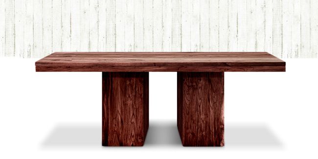 Gemini Solid Recycled Elm Wood Dining Table