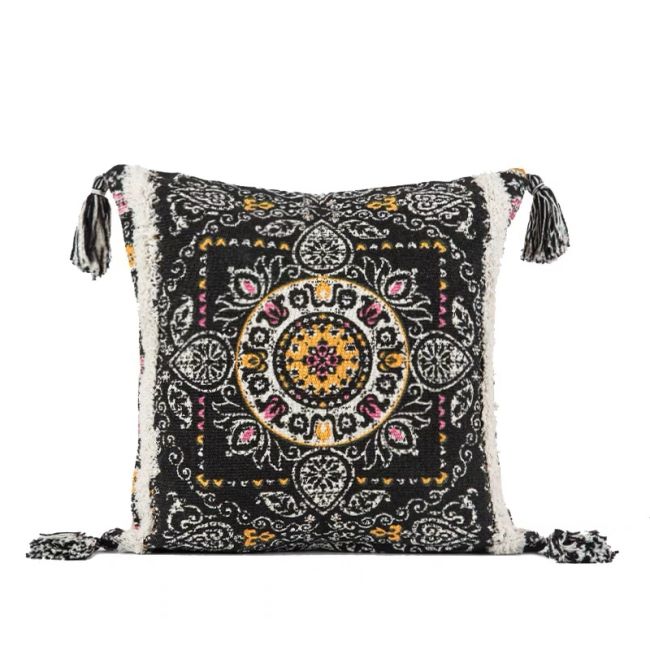 Hand Tufted Indian Style Knit Decorative Cushion