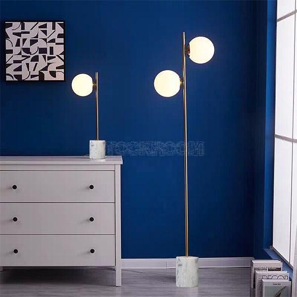 JM20 Modern Signature Holloway Marble Base Floor Lamp