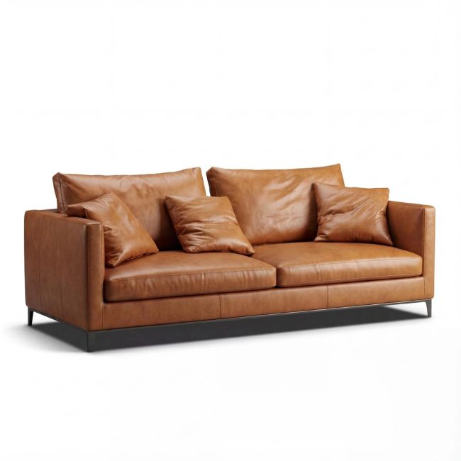 Juliett Leather Feather Down Sofa 2 seater