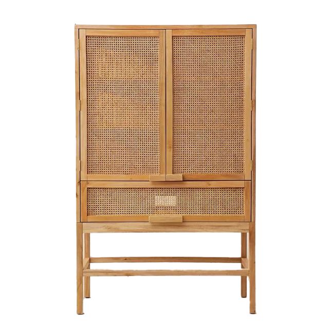 Kiran Contemporary Woven Cane Wardrobe