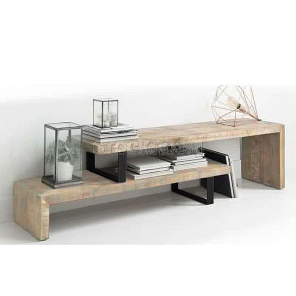 Lowa Industrial Style Solid Wood TV Cabinet