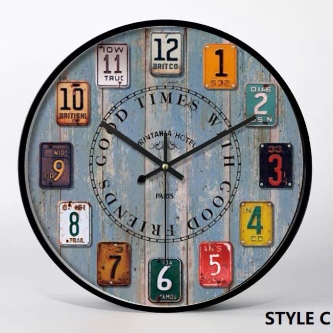 Retro French Country style Vintage Wall Clock