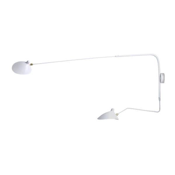 Serge Mouille Style Rotating Two Arms Wall Lamp