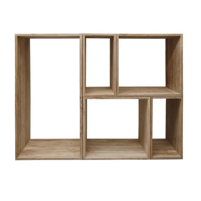 Solid Recycled Elm Wood Storage Shelf