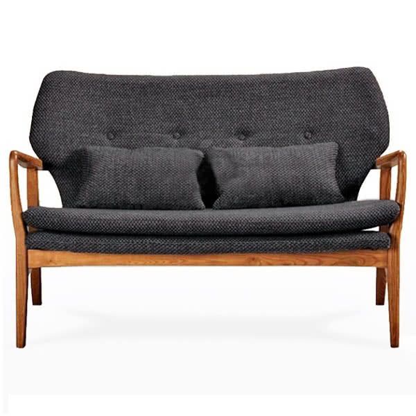 Solomon Solid Wood Fabric Sofa - 2 seater