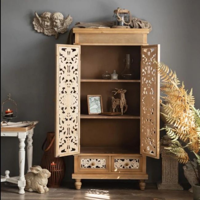 Sonia French Vintage Style Bookshelf / Cabinet Tall