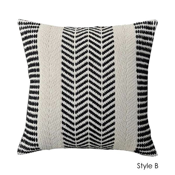 Strip Knit Decorative Cushion
