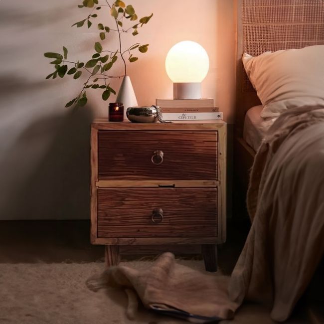 Sutton Elm Wood Bedside Table