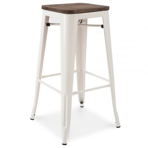 Xavier Pauchard Tolix Style Bar Stool (Wooden Top)