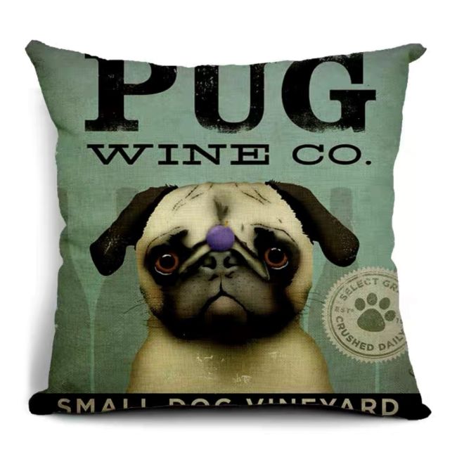 Upset Pug Decorative Cushion