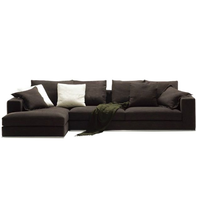 Vella Leather Feather Down Sofa - L shape