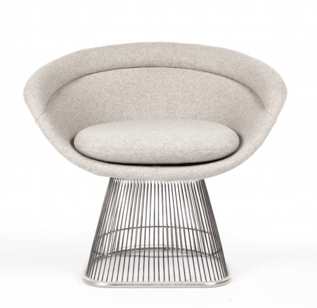 Warren Platner Style Wire Dining Chair upholstered