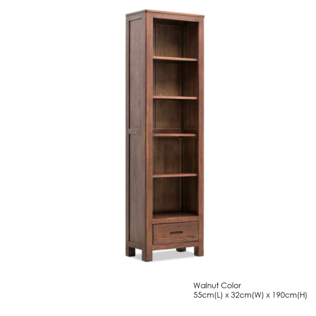 Winfrid Solid Oak Wood Bookshelves with Storage Unit