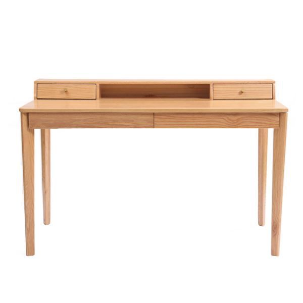 Zdenka Style Solid Oak Wood Desk with Drawers
