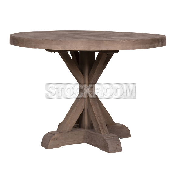Jarvis Solid Elm Wood Round Dining Table