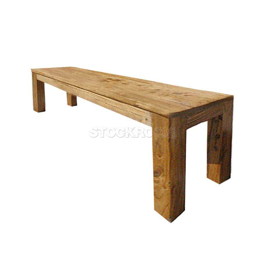 Azure Recycled Solid Elm Wood Bench