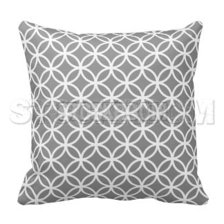 Circular Pattern Cushion - Grey