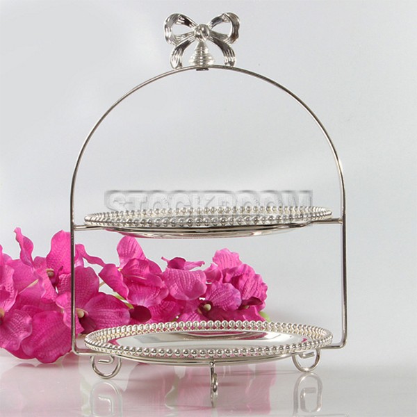 Bow Silver Cake Stand