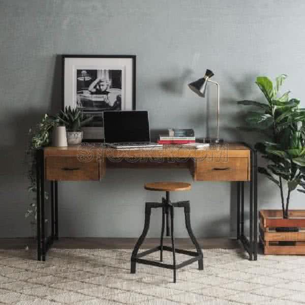 Manhattan Vintage Industrial Style Solid Wood Study desk by Stockroom