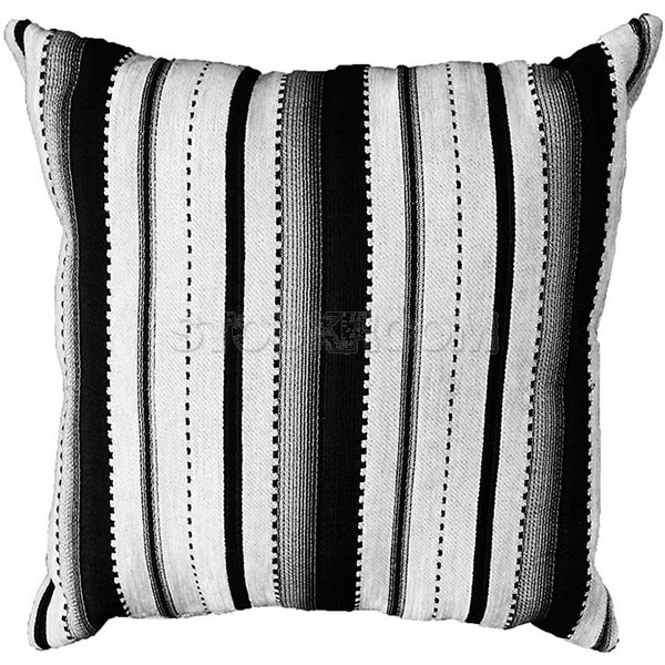 Black and White Striped Cushion
