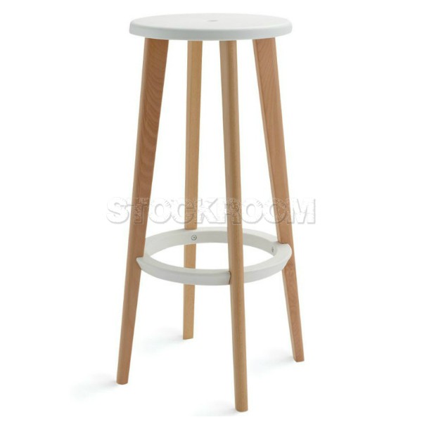 Razar Modern Bar Stool - White