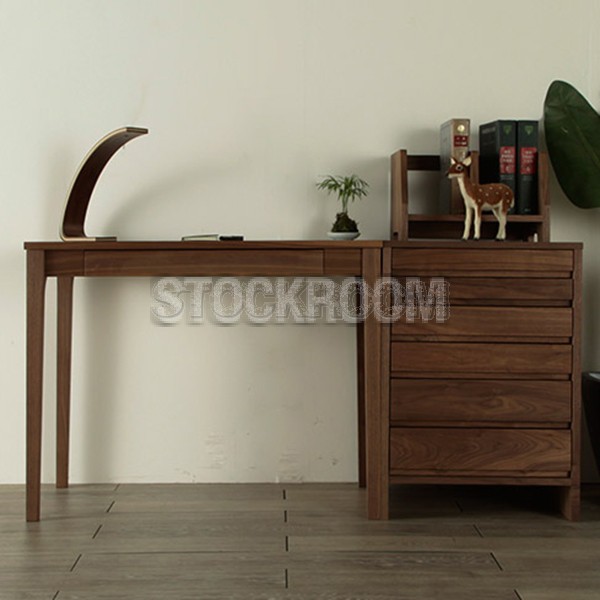 Alton Solid Oak Wood Desk with Drawers