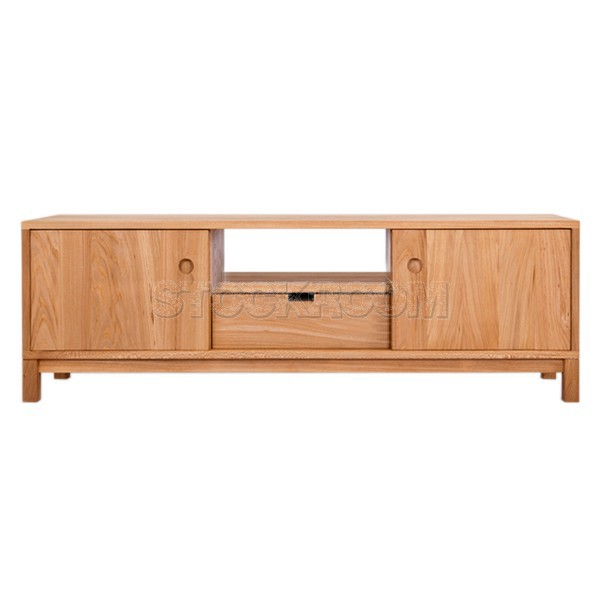 Aquila Solid Oak Wood TV Cabinet