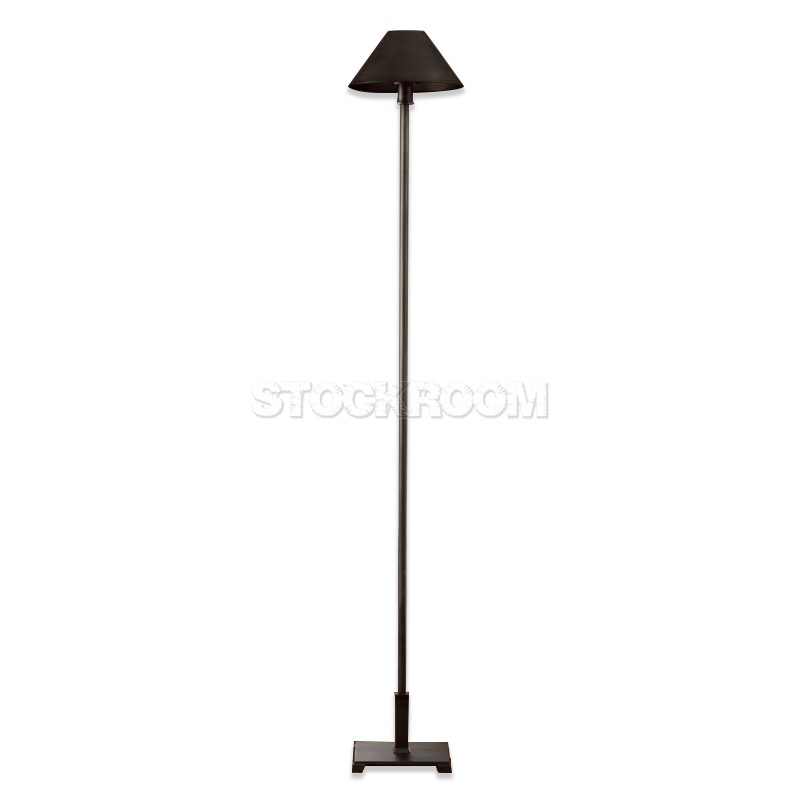 Aria Candlestick Black Floor Lamp With Metal Shade