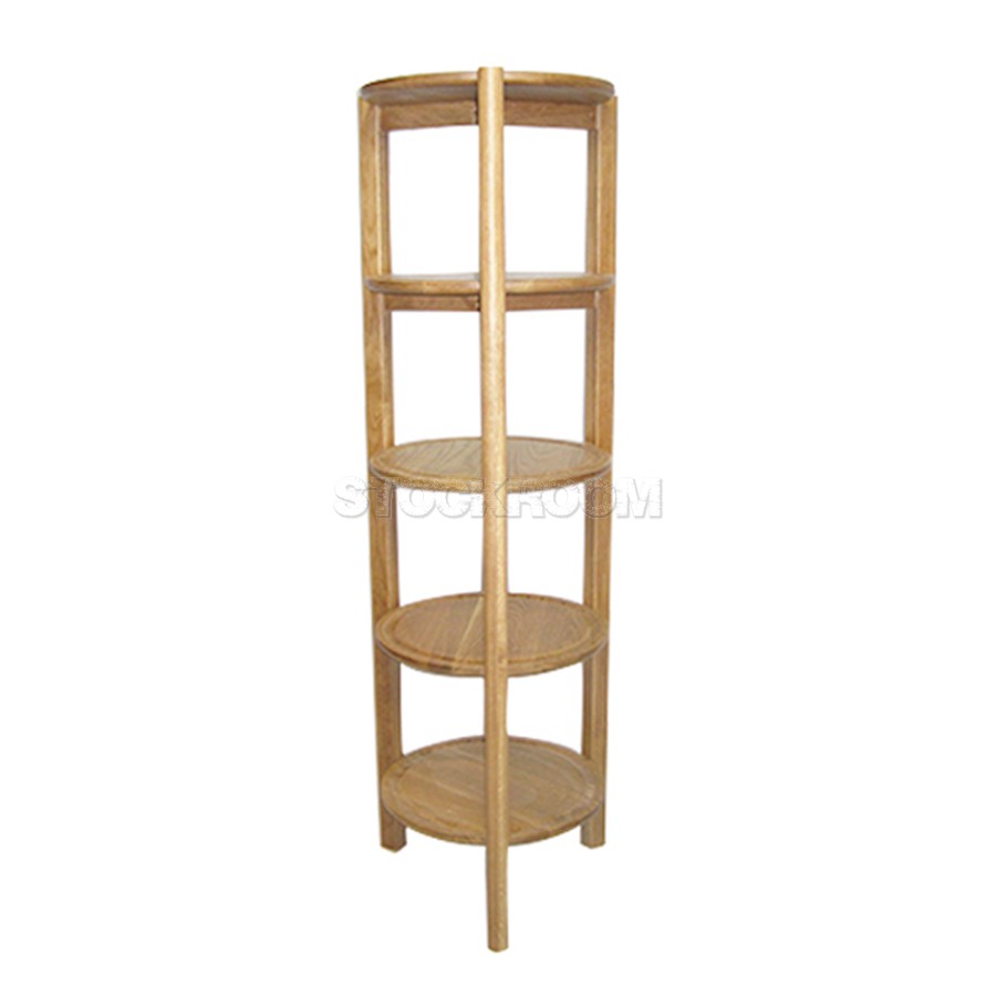 Bennie Solid Oak Wood Round Shelf